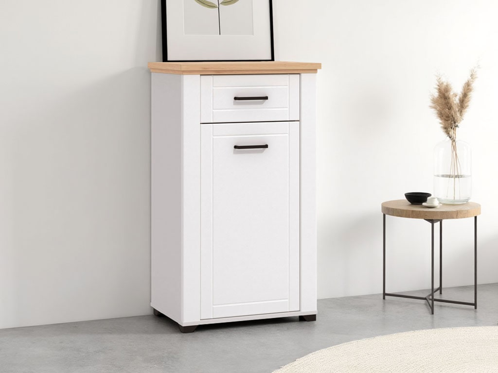 Schuhschrank HOME AFFAIRE "Valencia", weiß (weiß mat), B:60,5cm H:105cm T:41cm, MDF, Spanplatte, Schränke, Schuhschrank