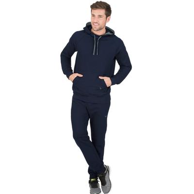 Jogginganzug TRIGEMA "TRIGEMA Jogginganzug aus Biobaumwolle", Herren, Gr. XL, blau (navy, c2c), 75% Baumwolle (Biobaumwolle kbA), 25% Baumwolle (recycelt), casual, Sportanzüge
