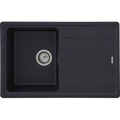 Einbauspüle RESPEKTA "COLUMBIA78X50", schwarz, B:78cm T:50cm, Verbundwerkstoff, Küchenspülen