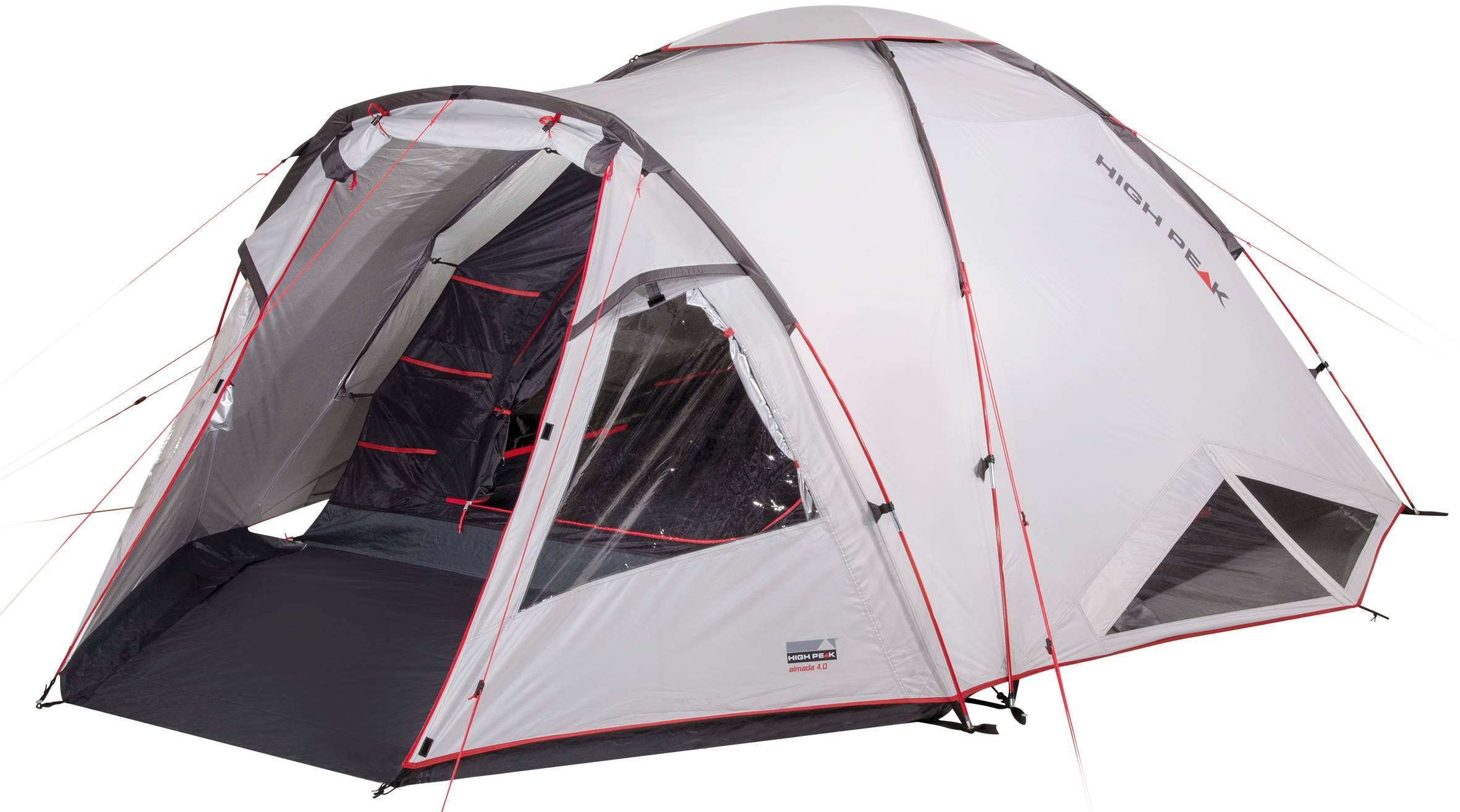 Kuppelzelt HIGH PEAK "Zelt Almada 4.0", grau (nimbus grau), Zelte, B/H/L: 300cm x 155cm x 400cm, B:300cm H:155cm L:400cm Image