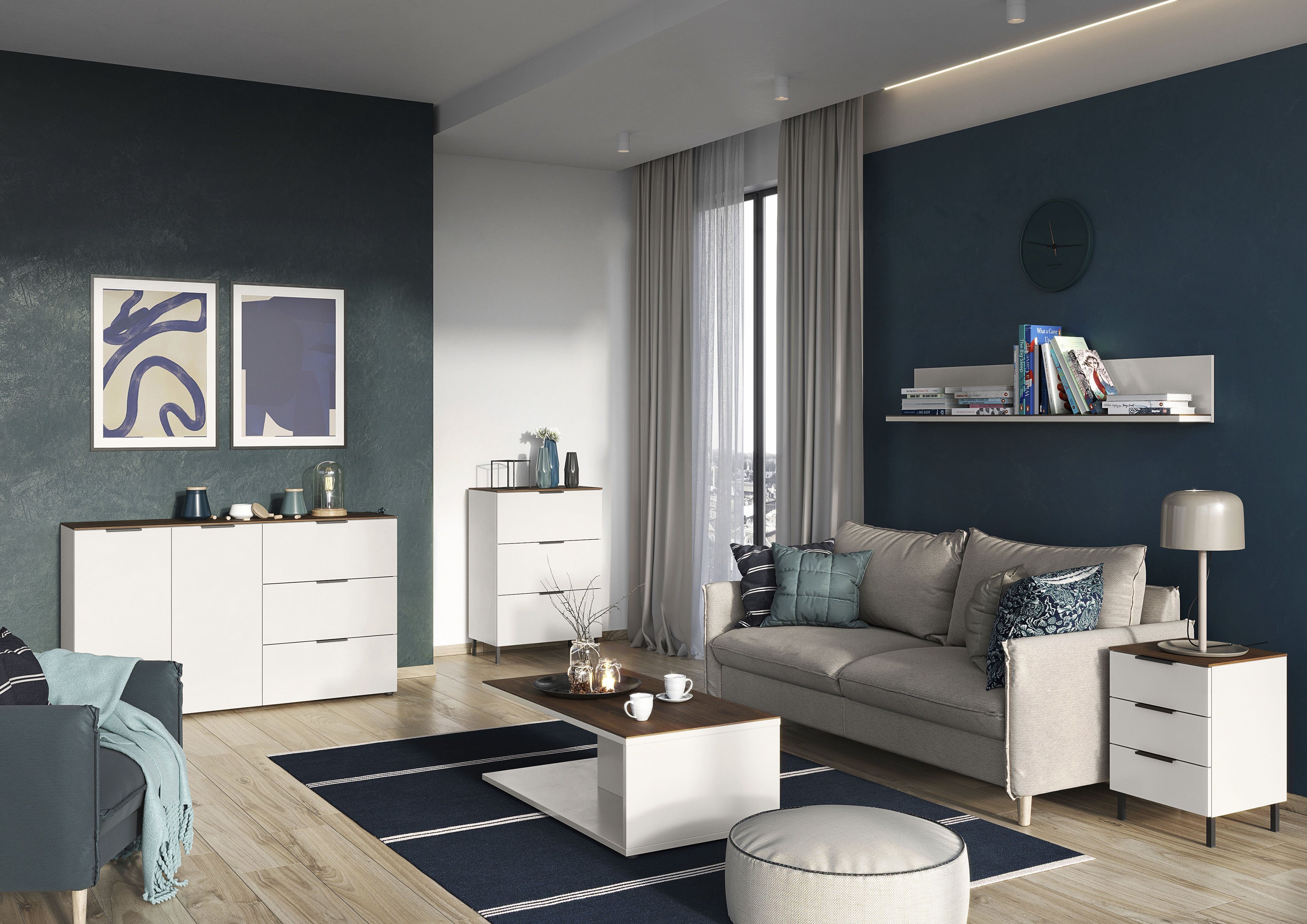 Couchtisch GERMANIA "California", braun (kaschmir, nussbaum, nachbildung, nussbaum, nachbildung), B:109cm H:39cm T:59cm, Tische, Breite 109 cm, mit filigraner Deckplatte