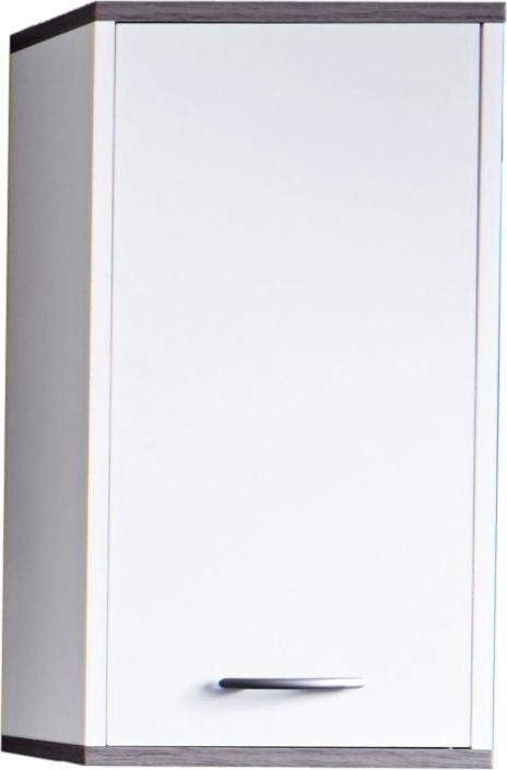 Hängeschrank WELLTIME "Sanremo", silber (weiß matt, eichefarben rauchsilber), B:32cm H:21cm T:60cm, Schränke, Badschrank mit 2 Fächern in Weiß/Rauchsilber - (B/T/H) 32/21/60 cm Image
