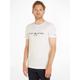 T-Shirt TOMMY HILFIGER "TOMMY FLAG HILFIGER TEE", Herren, Gr. M (48/50), weiß (snow weiß), Single Jersey, Obermaterial: 100% Baumwolle, casual, normal, Rundhals, Kurzarm, Shirts