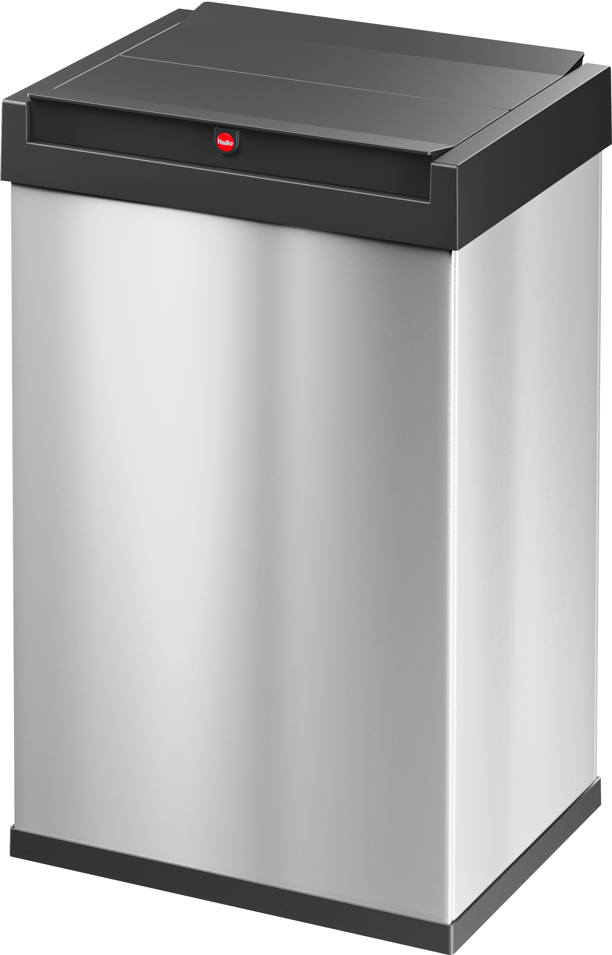 Mülleimer HAILO "Big-Box Swing L", schwarz (edelstahl, schwarz), B:35cm H:54,5cm T:26cm, Metall, Mülleimer, Mülleimer, 35 Liter, Stahlblech, Abfallbox mit selbstschließendem Schwingdeckel