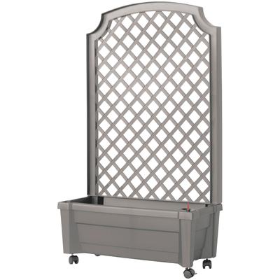 Spalier KHW, grau, B:79cm H:134cm T:35cm, Kunststoff, Rankhilfen, Pflanzkasten auf Rollen mit Bewässerungssystem, BxTxH: 79x35x134 cm Image
