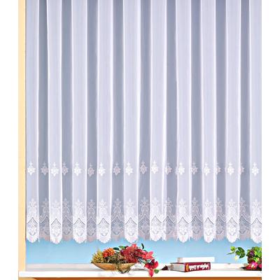 Gardine WECKBRODT "Berlin" Gr. 15, weiß, B:600cm H:175cm, Voile, Polyester, Gardinen, echte Stickerei, Voile, transparent, Bordüre, Kante, gebogt, Store Image