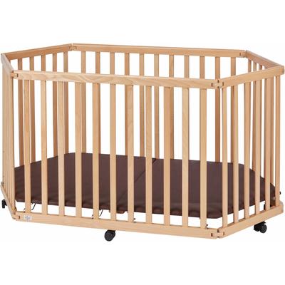 Laufgitter TISSI "Buche Natur, 6-eckig" beige (natur) Baby Laufställe Laufgitter