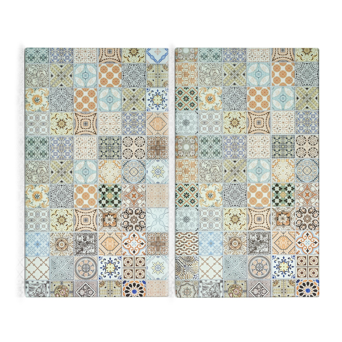 Schneide- und Abdeckplatte ZELLER PRESENT "Mosaik", bunt, B:30cm L:52cm T:0,8cm, ESG-Sicherheitsglas, Herdabdeckplatten, nostalgisches Design Image