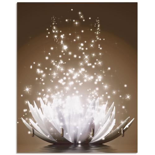 „Hakenleiste ARTLAND „“Magie der Lotus-Blume braun““ Hakenleisten Gr. B/H/T: 20 cm x 25 cm x 1,6 cm, braun Haken MDF“
