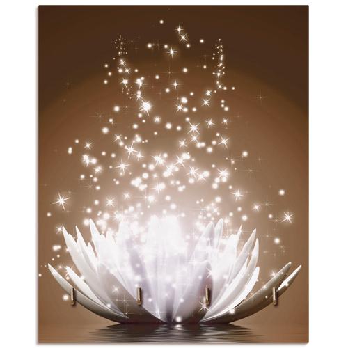 „Hakenleiste ARTLAND „“Magie der Lotus-Blume braun““ Hakenleisten Gr. B/H/T: 20 cm x 25 cm x 1,6 cm, braun Haken MDF“