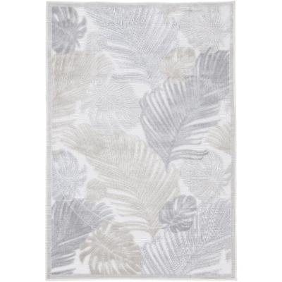 Teppich CARPETFINE "Deja 104", beige, B:160cm H:4mm L:230cm, Polypropylen, Teppiche, robustes Flachgewebe, Floral Palmenblätter, In- und Outdoor, Läufer Image