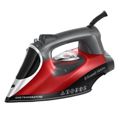 RUSSELL HOBBS Dampfbügeleisen "One Temperature 25090-56", schwarz (schwarz, rot), B:11,8cm H:16,7cm T:32,2cm, Bügeleisen Image