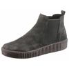 Chelseaboots GABOR, Damen, Gr. 43, grau (dunkelgrau), Veloursleder, unifarben, sportlich, Schuhe, Plateau, Stiefelette, Schlupfschuh mit dezenten Kontrastnähten