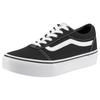 Plateausneaker VANS "Ward Platform", Gr. 33, schwarz-weiß (schwarz, weiß), Textil, sportlich, Schuhe Skaterschuh Canvassneaker Sneaker low, aus textilem Canvas-Material