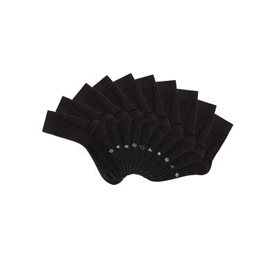 Basicsocken H.I.S, Damen, Gr. 35-38, schwarz (10x schwarz), Baumwollmischung, unifarben, elastisch, Socken, mit eingestrickten Symbolen Image