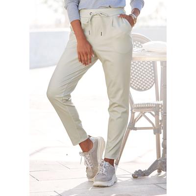 Schlupfhose LASCANA, Damen, Gr. 38, N-Gr, grün, Jersey, Obermaterial: 86% Polyester, 10% Viskose, 4% Elasthan, unifarben, casual, figurumspielend knöchellang, Hosen, mit Taschen, Jogginghose, elegant-sportlich, Jerseyhose, Topseller Image