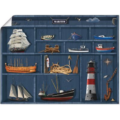 Wandbild ARTLAND "Der maritime Setzkasten", blau (farbe bild(er): blau), B:40cm H:30cm, Papier, Bilder, als Leinwandbild, Poster, Wandaufkleber in verschied. Größen Image