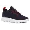 Slip-On Sneaker GEOX "U SPHERICA", Herren, Gr. 45, blau, Lederimitat, Textil, sportlich, Schuhe, Slipper, Sneaker, Freizeitschuh mit Gummizug