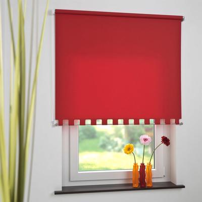 Seitenzugrollo LIEDECO Gr. 2, rot, B:72cm H:180cm, Polyester, Rollos, Volantrollo - eckiger Volant, Fixmaß Image
