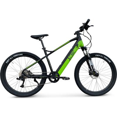 E-Bike LLOBE "Mountain MTLogan 27,5"" E-Bikes Gr. 48 cm, 27,5 + Zoll (69,85 cm), schwarz (grün, mattschwarz) E-Bikes