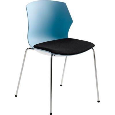 Stapelstuhl MAYER SITZMÖBEL "Stapelstuhl myPRIMO", blau (graublau, schwarz, chrom), B:51cm H:80,5cm T:53cm, Polypropylen, Polyester, Stühle, stapelbar Image
