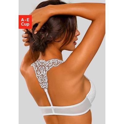 Push-up-BH LASCANA "Melissa", Damen, Gr. 70, Cup C, beige (creme), Microtouch, Spitze, Obermaterial: 60% Polyamid, 35% P