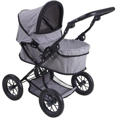 Puppenwagen KNORRTOYS "First - Stone", grau (stone), Puppenwagen, KinderB:42cm H:70cm T:64cm, Metall, Kunststoff, Stoff, B:42cm H:70cm T:64cm