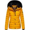 "Steppjacke NAVAHOO ""Milianaa"" Gr. S (36), gelb Damen Jacken Edle Winterjacke mit weicher Kunstfell-Kapuze"