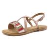 Sandale LASCANA "Sommerschuh", Damen, Gr. 36, rosa (rosé), Obermaterial: 70% Schafsleder, 30% Textilmaterial. Futter: 100% Schafsleder. Decksohle: 100% Ziegenleder. Laufsohle: 100% Synthetik, gemustert, modisch, Schuhe, Sandalette, Sommerschuh aus...