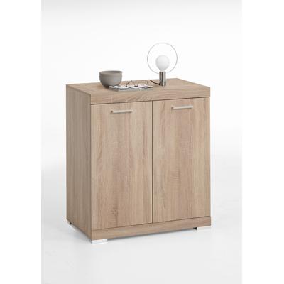 Kommode FMD "Bristol", braun (eichefarben), B:80cm H:90cm T:50cm, Holzwerkstoff, Sideboards