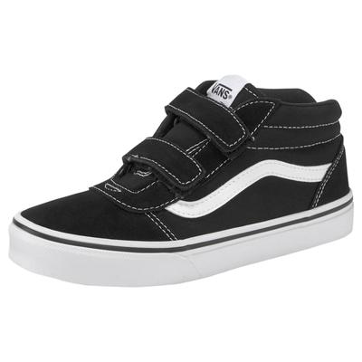 Sneaker VANS "Ward Mid V", Gr. 33, schwarz, Leder, sportlich, Schuhe Klettboots Sneaker Skaterschuh Klettschuh, mit Klettverschluss