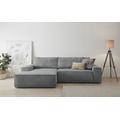 Ecksofa HOME AFFAIRE "SHERWOOD Schlafsofa 267 cm" Sofas Gr. B/H/T: 267 cm x 85 cm x 167 cm, Cord, Recamiere links, grau (anthrazit) Ecksofas Bestseller