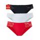Jazz-Pants Slips PETITE FLEUR Gr. 36/38, 3 St., rot (rot, schwarz, weiß) Damen Unterhosen Jazzpants