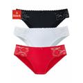 Jazz-Pants Slips PETITE FLEUR Gr. 56/58, 3 St., rot (rot, schwarz, weiß) Damen Unterhosen Jazzpants