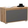 Sitzbank INOSIGN "Trosa", braun (front: grau, korpus: eiche nb), B:76cm H:44cm T:35cm, FSC-zertifizierter Holzwerkstoff, Sitzbänke, Schuhschrank, Breite 76 cm