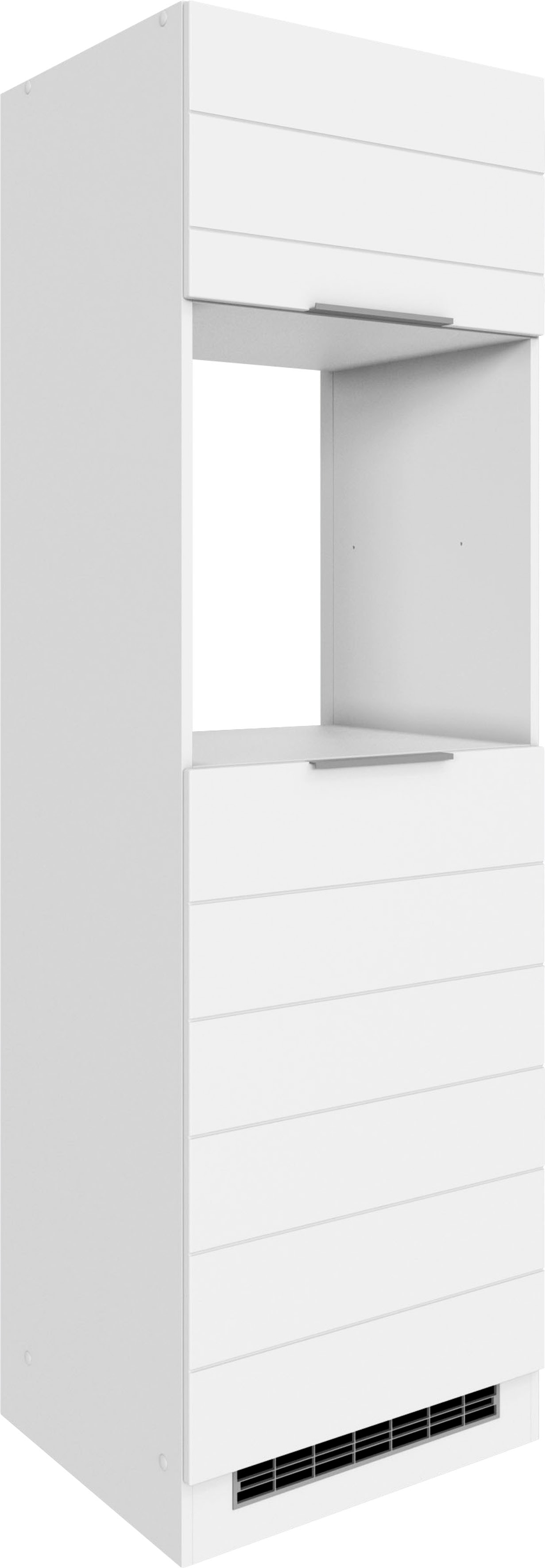 Backofen/Kühlumbauschrank KOCHSTATION "KS-Luhe", weiß (weiß matt, weiß), B:60cm H:200cm T:60cm, MDF, Schränke, Backofenumbauschrank Kühlschrankumbauschrank, 60 cm breit, hochwertige MDF-Fronten mit waagerechter Lisene Image