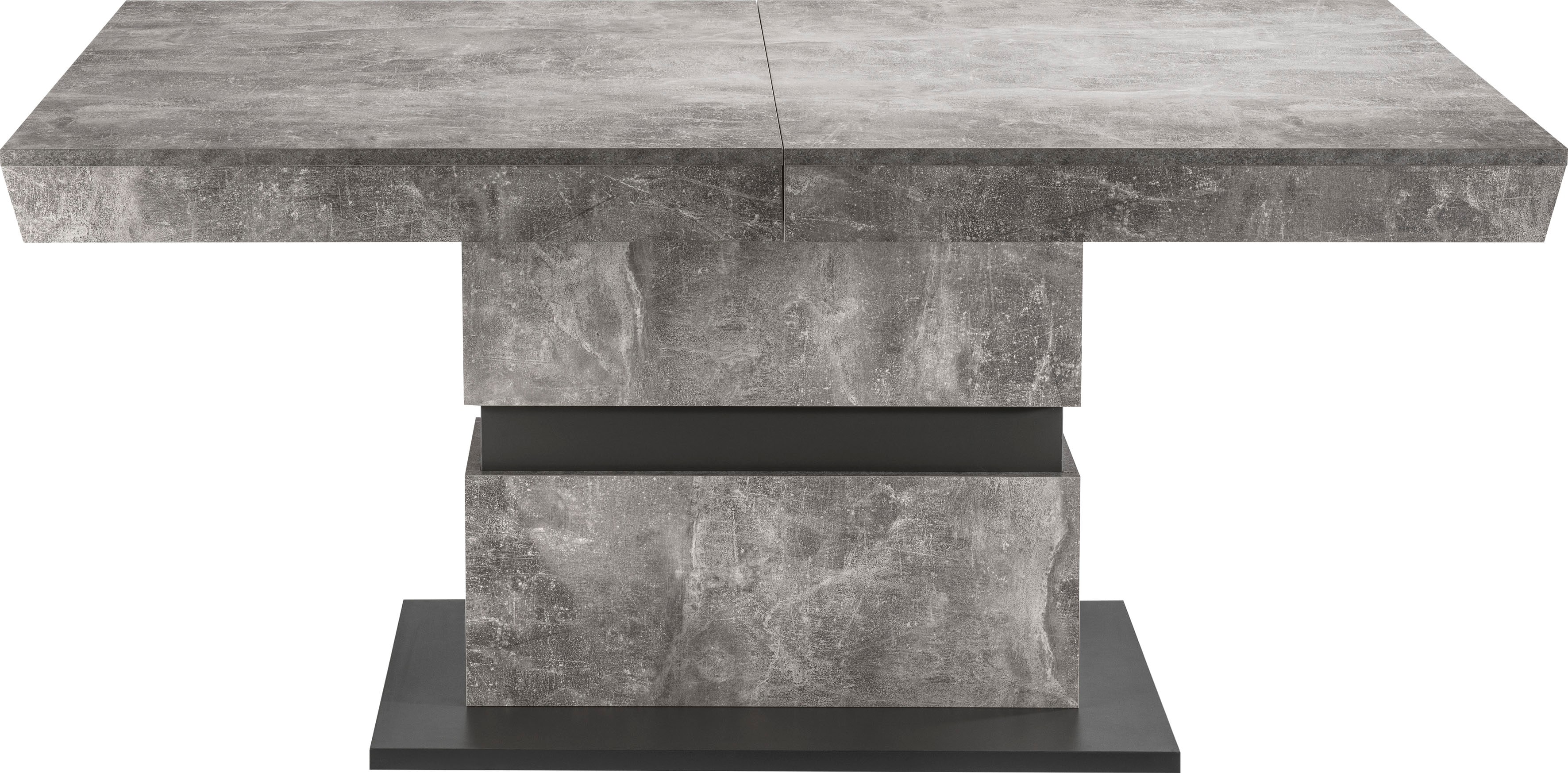 Esstisch BYLIVING "Matthew", grau (betonfarbend), H:75cm T:90cm, Tische, Rechteckiger Esstisch Esstisch Ausziehbarer Esstisch Holz-Esstische, mit Auszugsfunktion, Breite 140-195 cm oder 160-215 cm