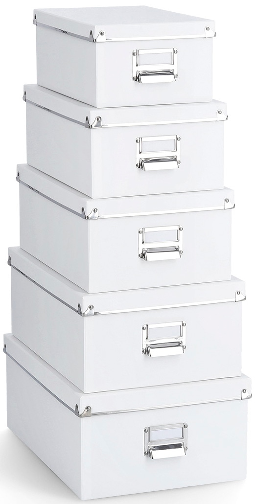 Aufbewahrungsbox ZELLER PRESENT, weiß, Pappe, Aufbewahrungsboxen, (5-tlg.)