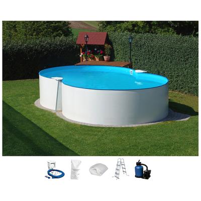 Achtformpool KONIFERA "MONACO 1", weiß, B:300cm H:120cm L:470cm, Schwimmbecken, Höhe 120 cm, in versch. Größen Image