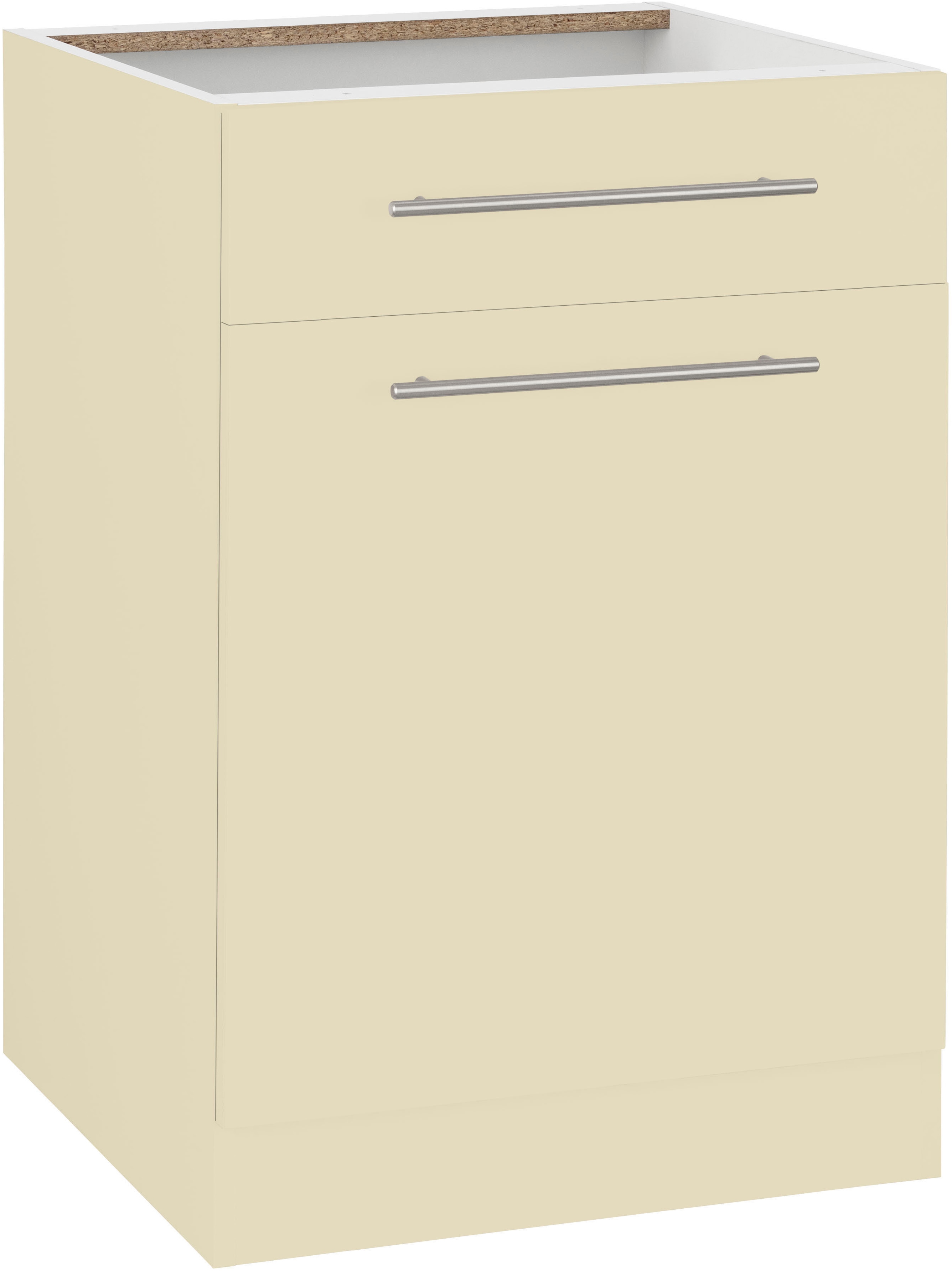 Unterschrank WIHO KÜCHEN "Unna", beige (front und korpus: magnolia), B:60cm H:82cm T:57cm, Schränke, Küchenunterschrank, 60 cm breit, ohne Arbeitsplatte