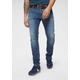 Slim-fit-Jeans JACK & JONES "GLENN" Gr. 33, Länge 34, blau (dark blue denim) Herren Jeans Slim Fit