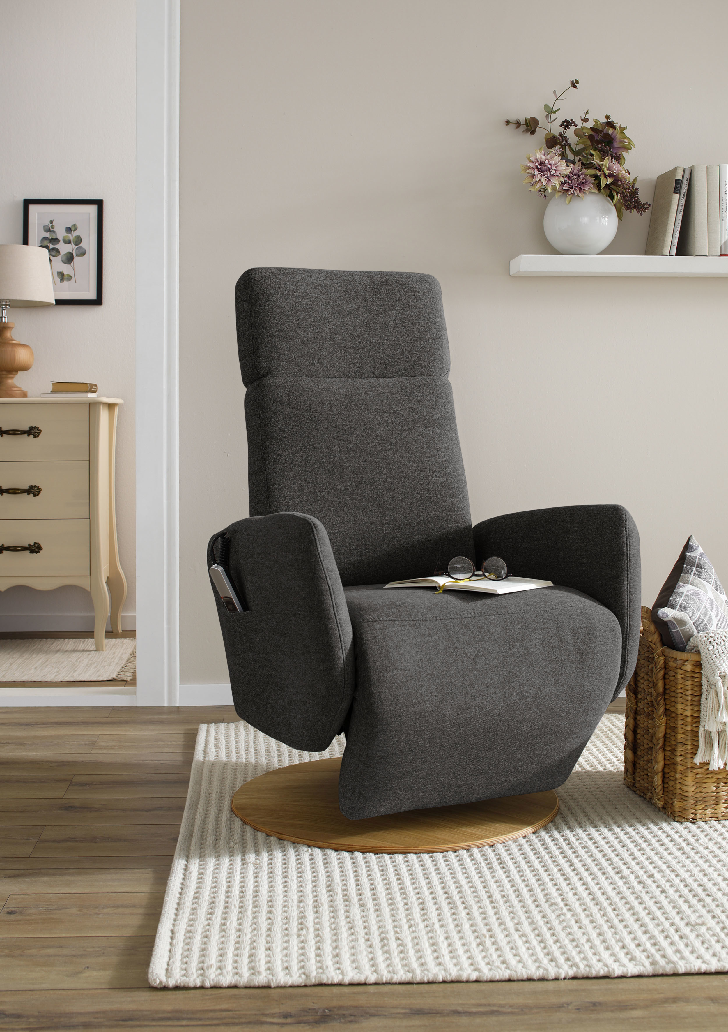 TV-Sessel SIT & MORE "Kobra", braun (espresso), B:71cm H:110cm T:82cm, Webstoff (100% Polyester);Luxus-Microfaser Euphoria (100% Polyester);Luxus-Microfaser Vintage (100% Polyester), Sessel, wahlweise mit 2 Motoren, 2 Motoren und Akku oder mit 2...