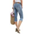 Caprijeans ANISTON CASUAL Gr. 46, N-Gr, blau (blue, bleached) Damen Jeans 5-Pocket-Jeans Röhrenjeans