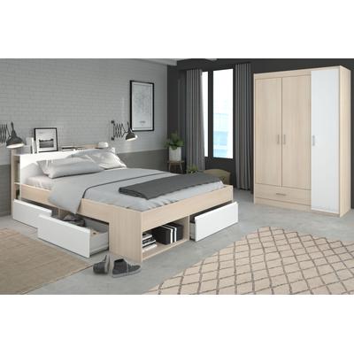 Jugendzimmer-Set PARISOT "Most", weiß (akazie, weiß), B/H: 160cm x 200cm, Schlafzimmermöbel-Sets