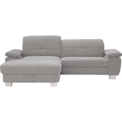 Ecksofa ALINA "Becca", grau (kiesel tta 9), B:268cm H:97cm T:184cm, Struktur (100% Polyester), Sofas, inkl. Kopfteilverstellung, wahlweise mit Bettfunktion und Bettkasten Image