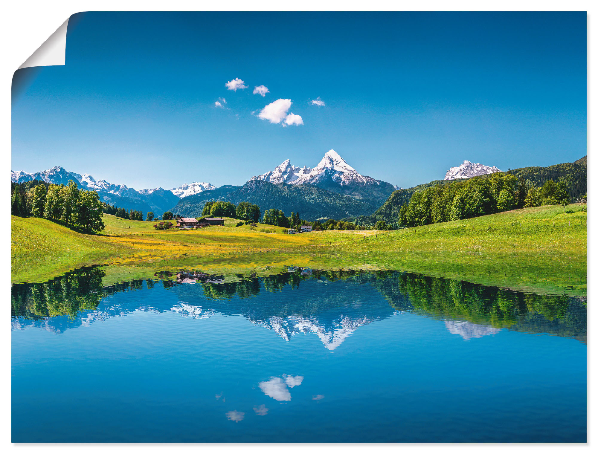 Wandbild ARTLAND "Landschaft in den Alpen", blau (farbe bild(er): blau), B:60cm H:45cm, Bilder, als Alubild, Outdoorbild, Leinwandbild, Poster in verschied. Größen Image
