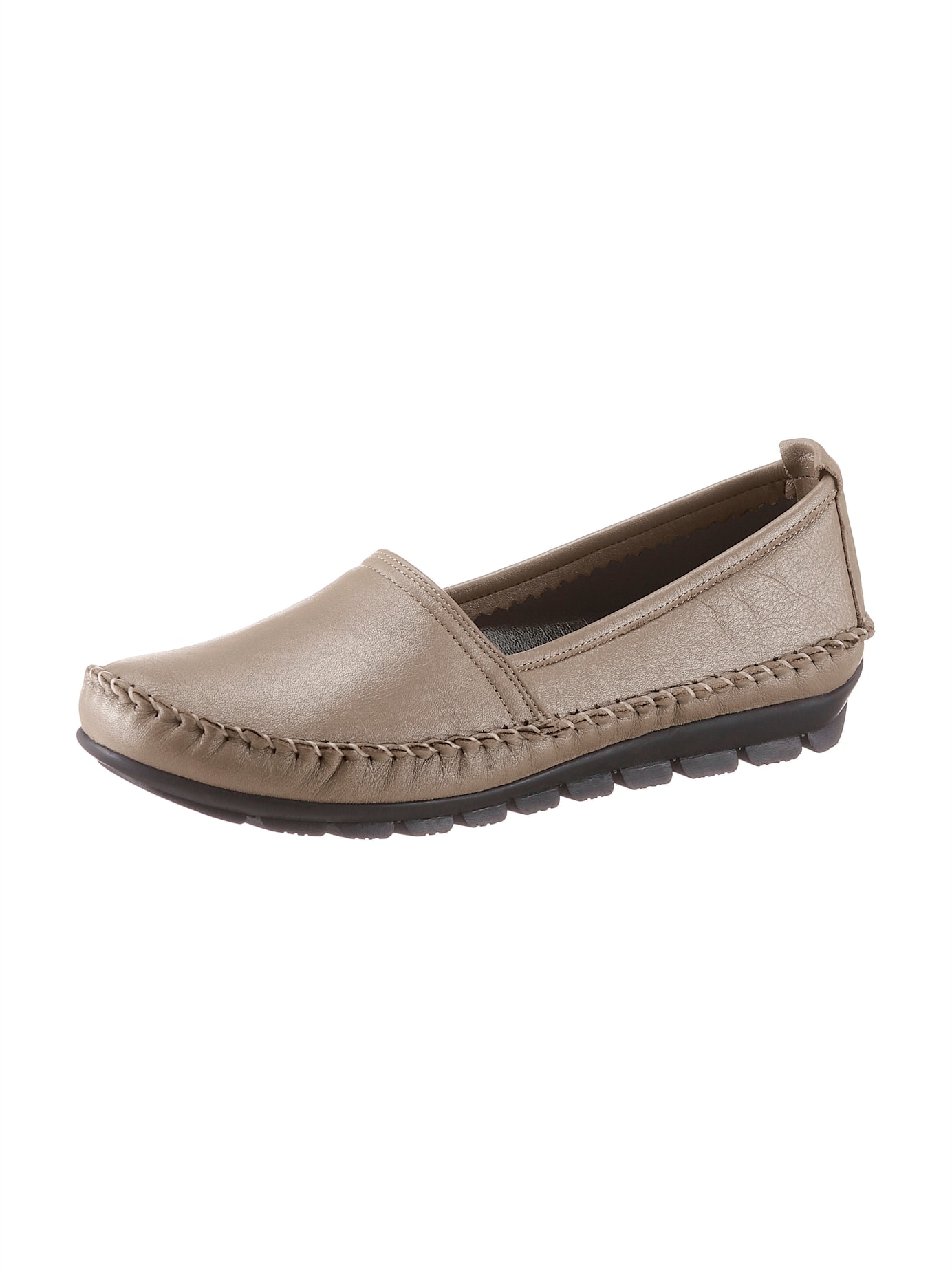 Slipper GEMINI, Damen, Gr. 36, beige, Glattleder, Schuhe Slipper