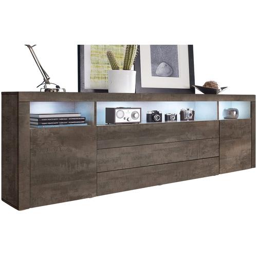 „Sideboard BORCHARDT MÖBEL „“Santa Fe““ Sideboards Gr. B/H/T: 200 cm x 72 cm x 35 cm, 3, braun (stahlfarben braun) Sideboards Breite 200 cm“