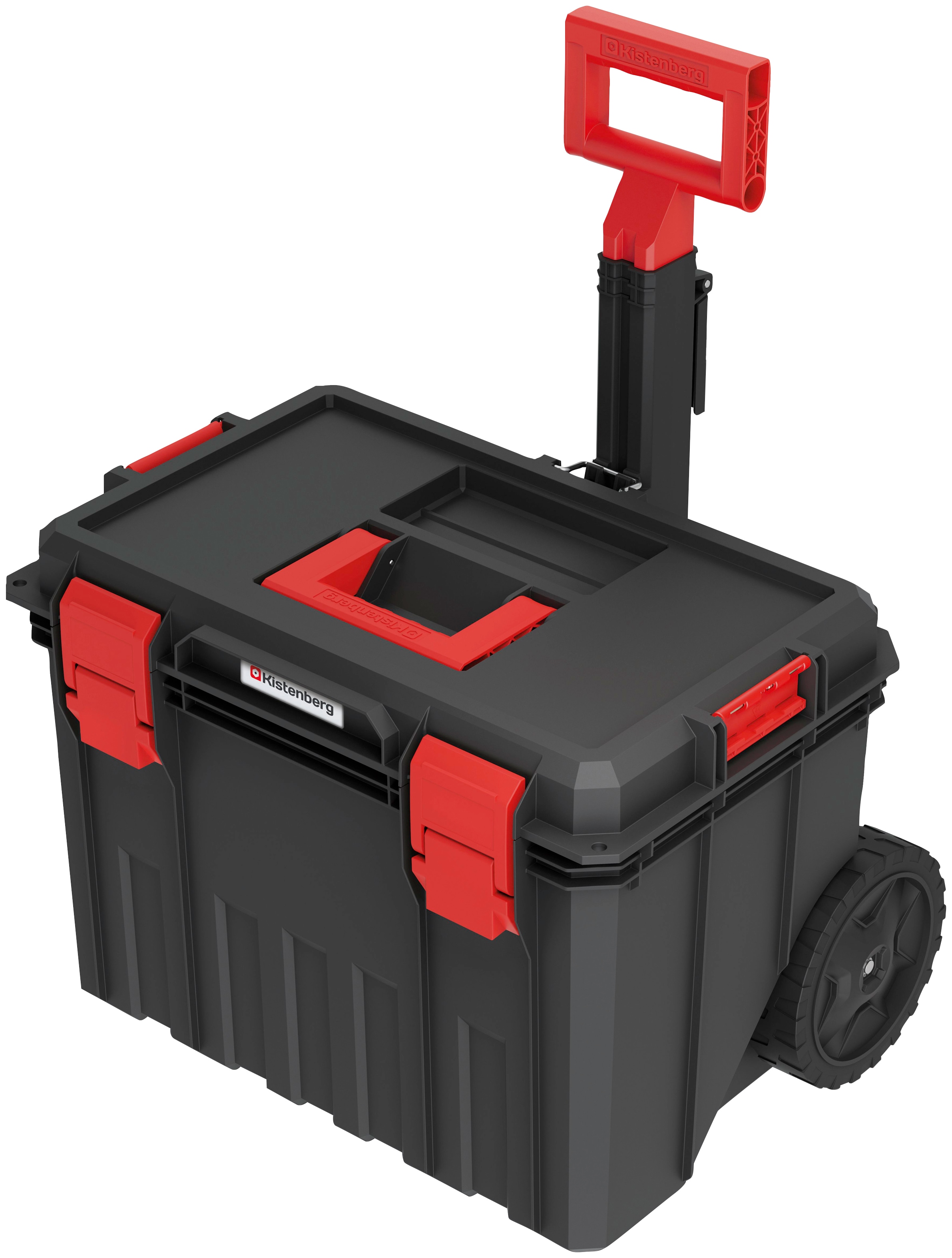 Werkzeugtrolley PROSPERPLAST "MODULAR SOLUTION", schwarz (schwarz, rot), B:53cm H:39cm T:35,5cm, Kunststoff, Aufbewahrungsboxen, 53 x 35,5 x 39 cm