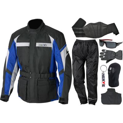 Motorradkombi NERVE Gr. XL, blau, Overalls, XL, N-Gr, Obermaterial: 100% Polyester. Innenseite: 100% Polyester